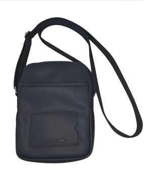 Lacoste Navy Unisex Textured PVC Crossbody Bag